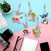 5pcs DIY Diamond Painting Rabbit Keychains