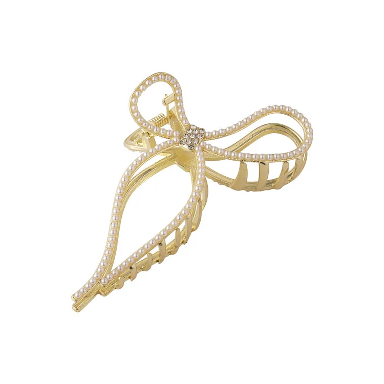 Gold Bow Tiara Hair Clip