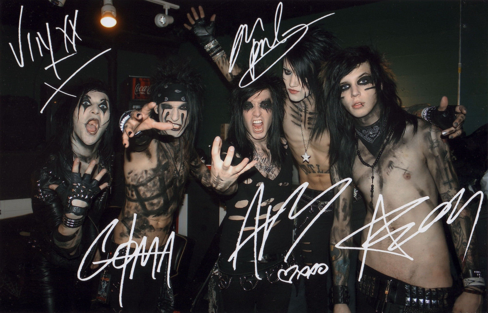 BLACK VEIL BRIDES ENTIRE GROUP AUTOGRAPH SIGNED PP Photo Poster painting POSTER