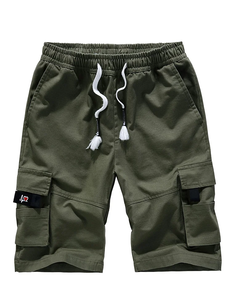 Men's cargo shorts cotton five-point pants
