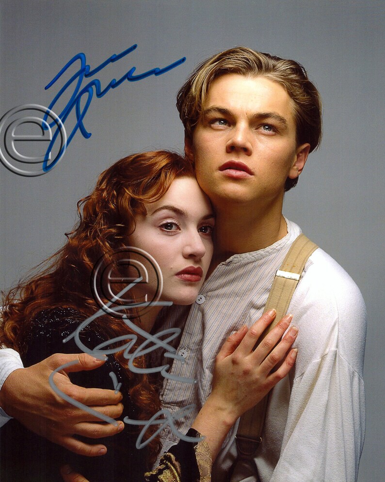 Leonardo DiCaprio Kate Winslet Titanic Autographed Signed Photo Poster painting 8 x 10 print Photo Poster painting picture poster wall art autograph