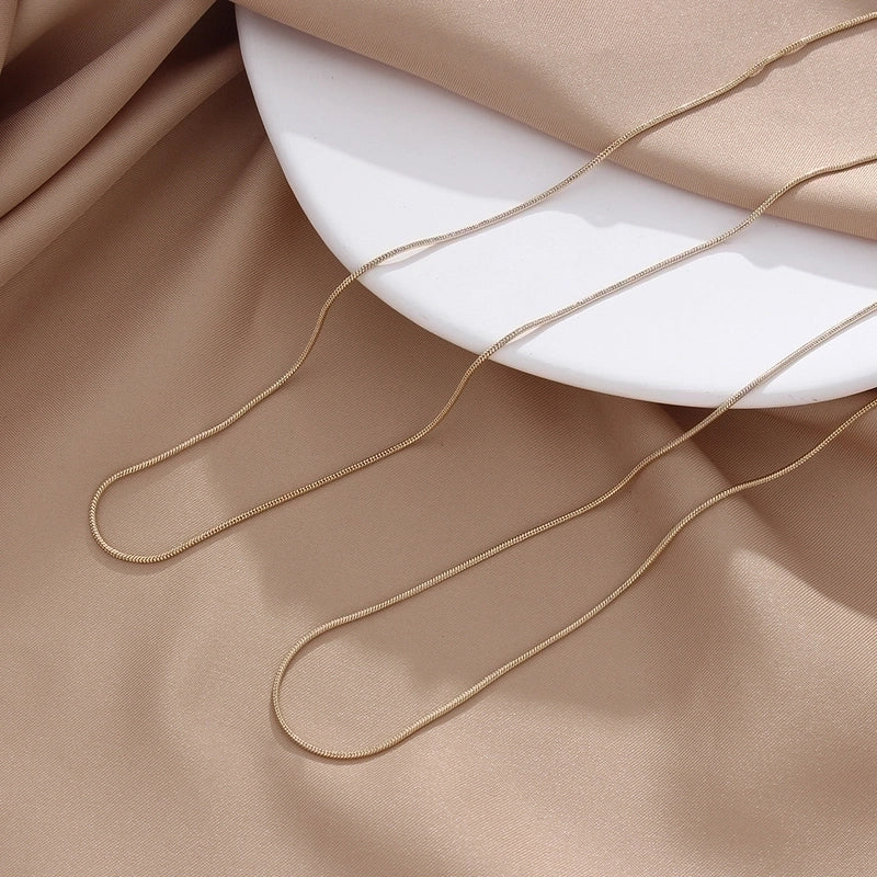 Fashion Solid Color 304 Stainless Steel 18K Gold Plated Plating Choker