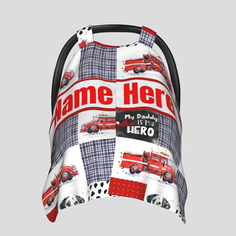 Personalized Baby Fire Truck Car Seat Canopy for Comfort & Unique| C64