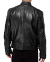 Men's Vintage Motorcycle Pocket Full Zip Leather Jacket by Inlyline