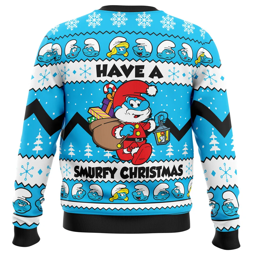 Have a Smurfy Christmas Smurfs Ugly Christmas Sweatshirt