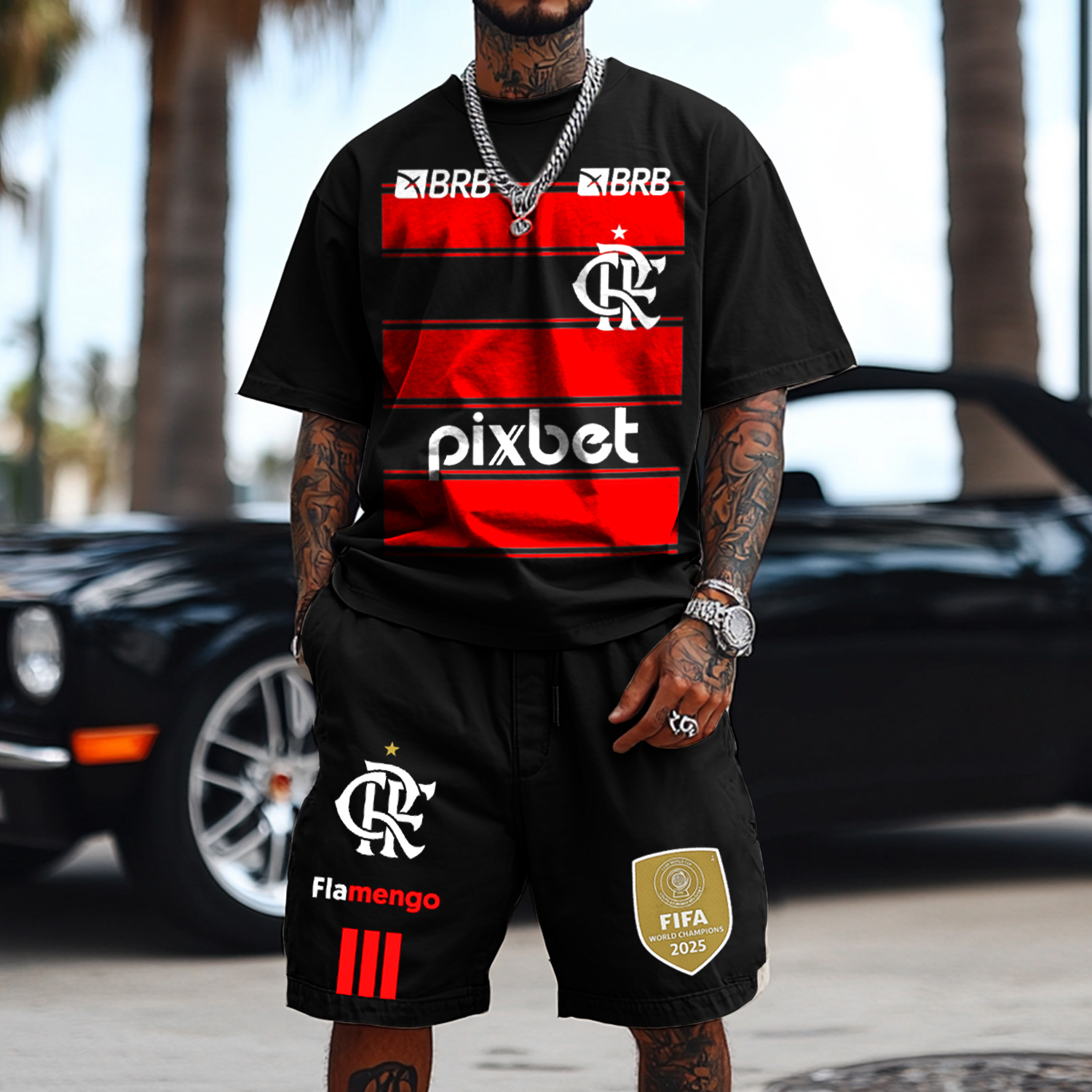 Mens Street Football Print Set / TECHWEAR CLUB / Techwear