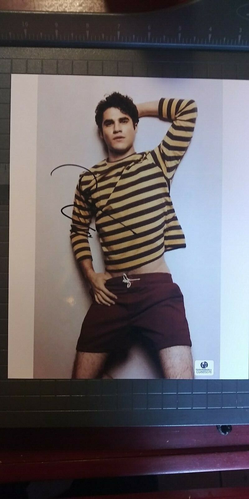 Darren Criss signed 8X10 COA GAI sticker only