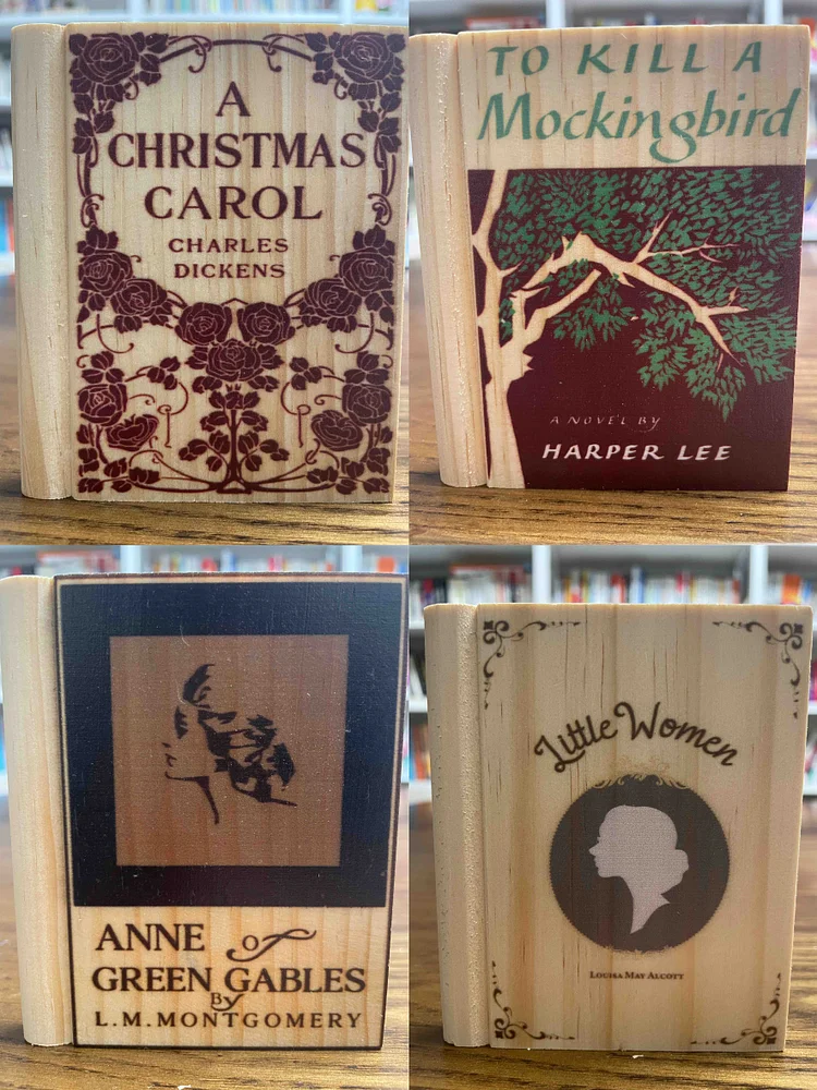 Reclaimed Wood Book Coaster Set
