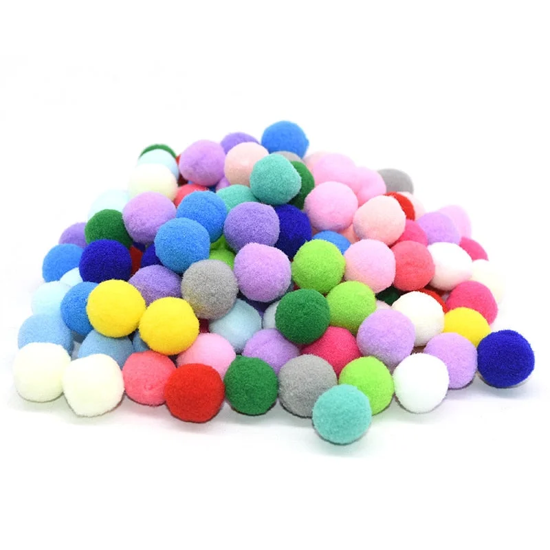 Plush Pompom 15mm 20mm 25mm Soft Pompones Fluffy Plush Balls Pom Poms Furball DIY Handmade Craft Material weeding home Decor
