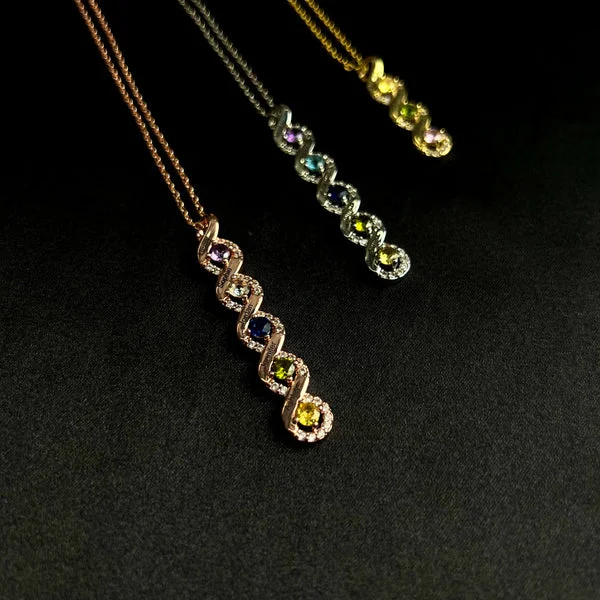 Necklace Rings Sets with Birthstones