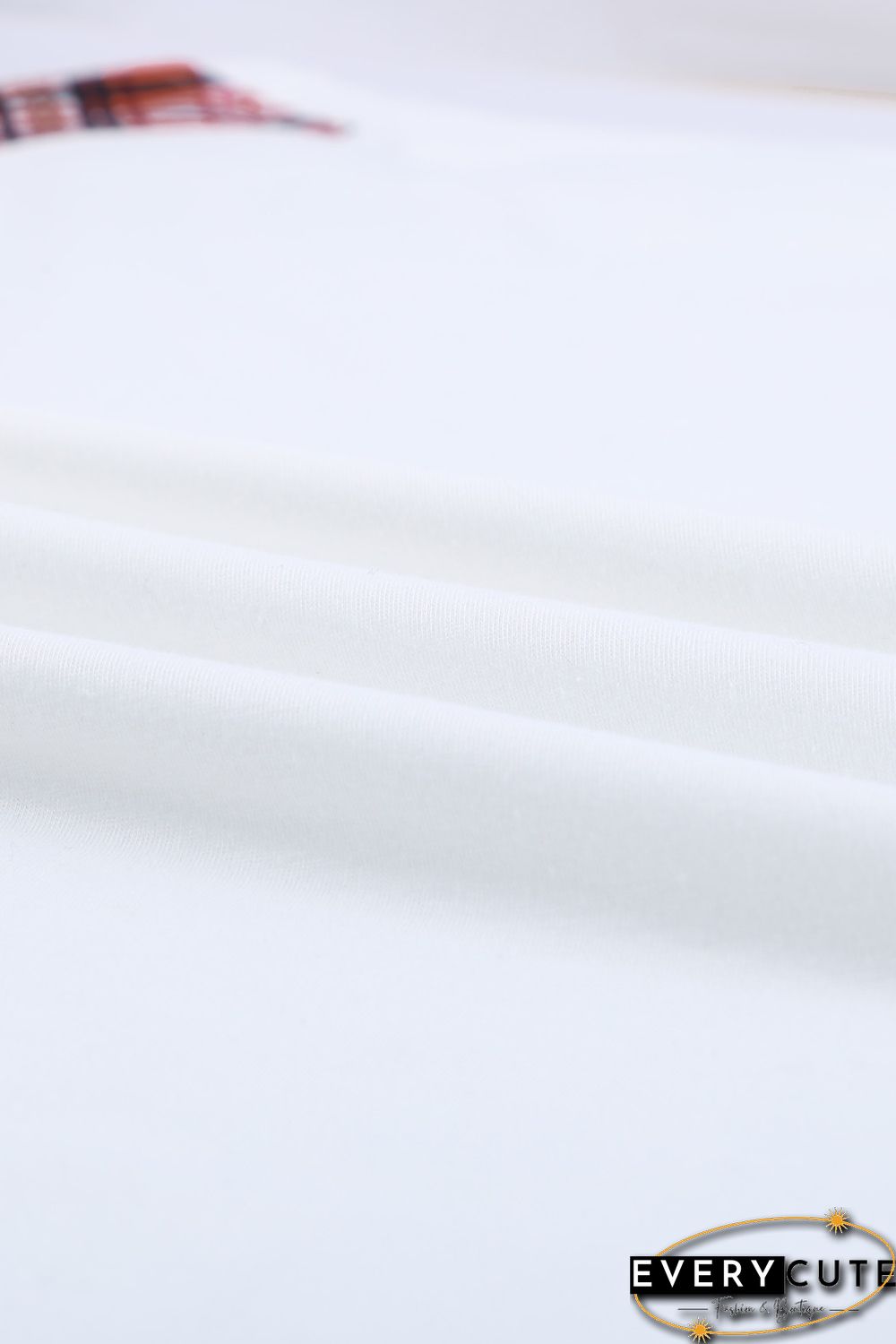 White Plaid Patchwork Long Sleeve Top with Cuff Bow