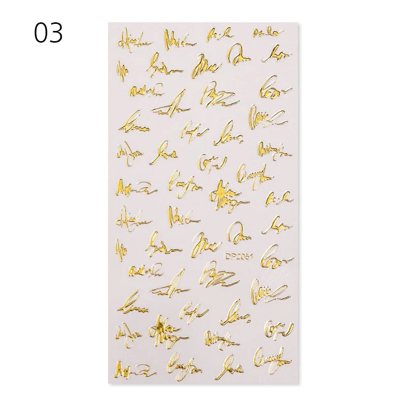 1 Sheet 3D Nail Stars Love Stickers Glitter Shiny Decoration Decal DIY Transfer Adhesive Colorful Nail Tips Tattoo Manicuring