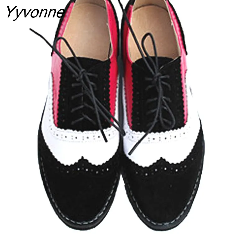 Yyvonne Women's Leather Summer Platform Sneakers Flat Casual Oxford Shoes Loafers Moccasins Spring Vintage for Woman 2023 Trend New