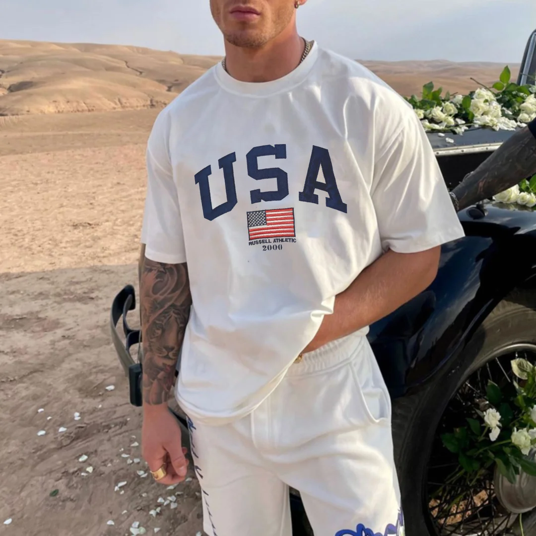 Retro Oversized USA Men's T-shirt