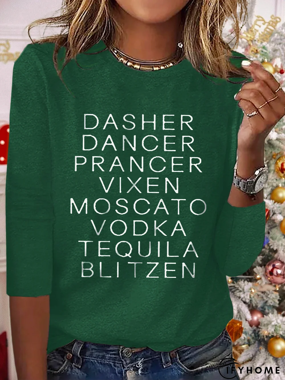 Christmas Dasher Dancer Casual T-Shirt | IFYHOME
