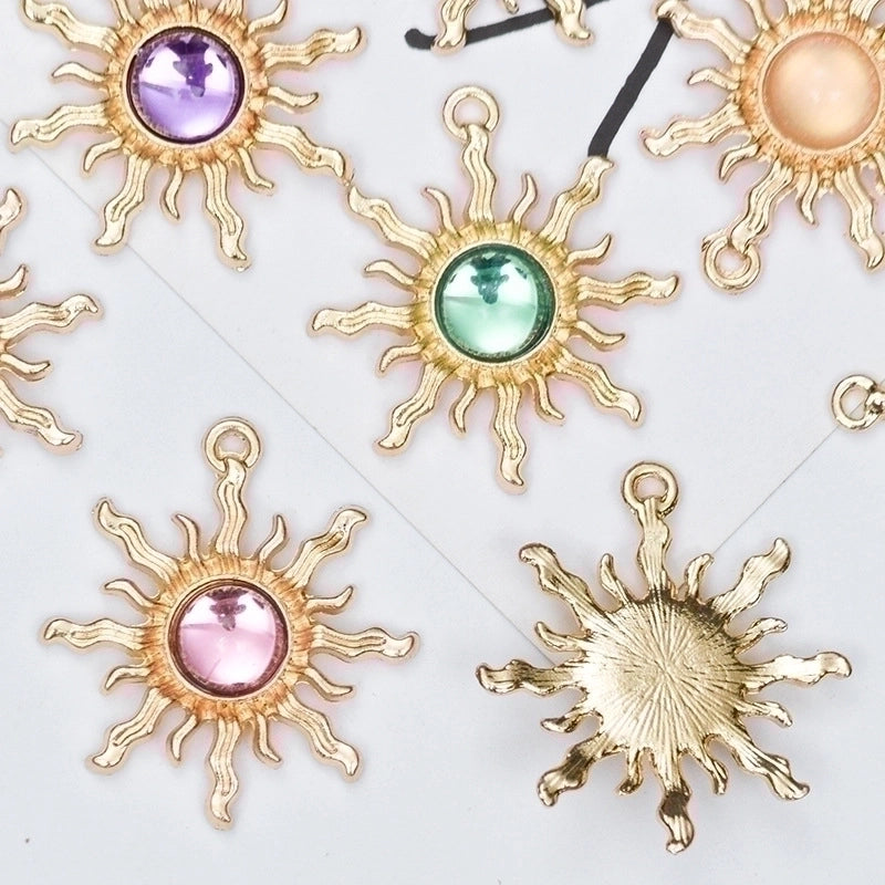 10 Pcs/package Minimalist Sun Alloy Plating Inlay Jewelry Accessories