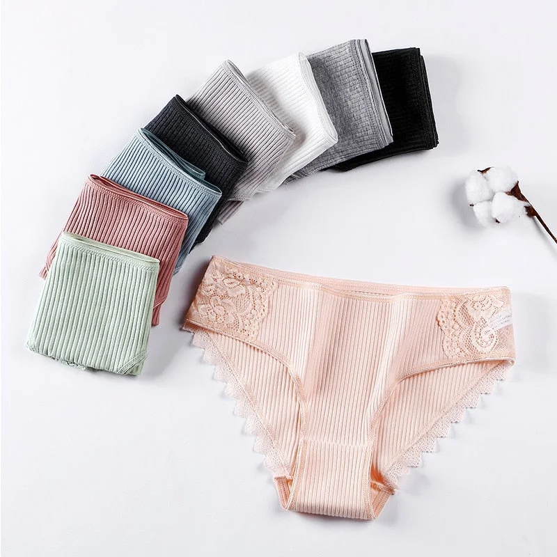 1 Pcs Woman Underwear Lace Cotton Briefs Female High Quality Soft Breathable Panties Underwear For Woman Briefs New BANNIROU