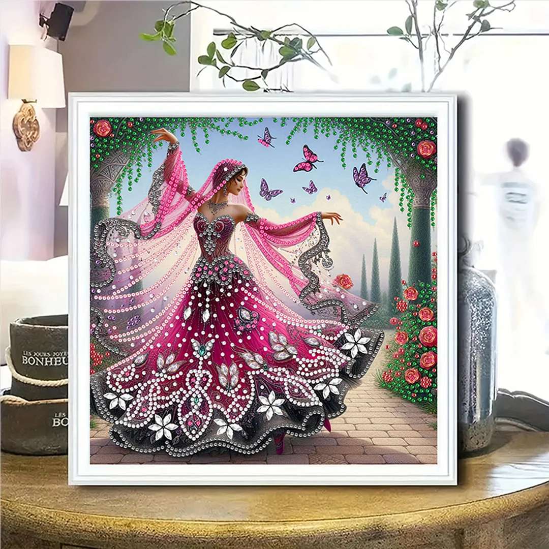 Dancing Beauty - Diamond Painting - Partial Special Shaped Drill(Canvas|30*30cm)