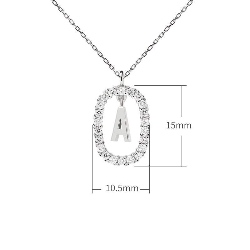 Cubic Zirconia, 925 Silver Letter Clavicle Necklace | Oxredo Shop Ramadan Sale