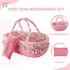 18"- 22" Pink Floral Basket Reborn Baby Doll Accessories Set - RBBI-Myrebornbabydoll&reg; Myrebornbabydoll&reg;
