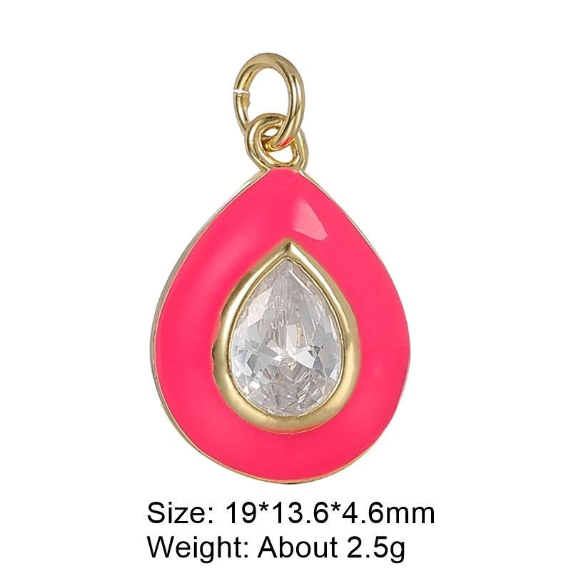 1 Piece 29 * 16mm Copper Artificial Gemstones Heart Shape Jewelry Accessories Pendant Chain