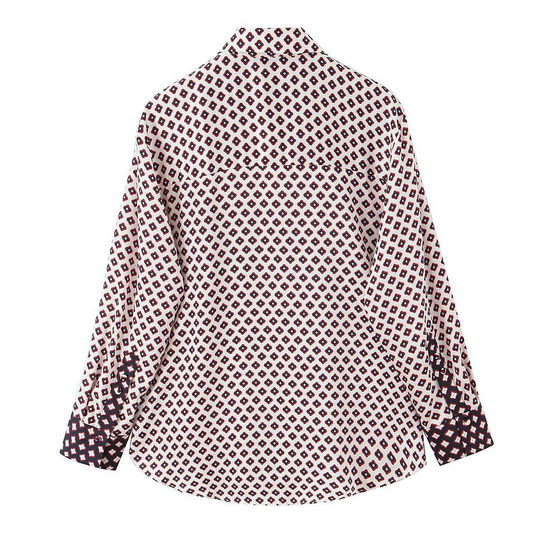 Nigikala Nigikala Women 2025 Fashion Printed Silk-Sense Shirt 2157039 Trousers 2425578