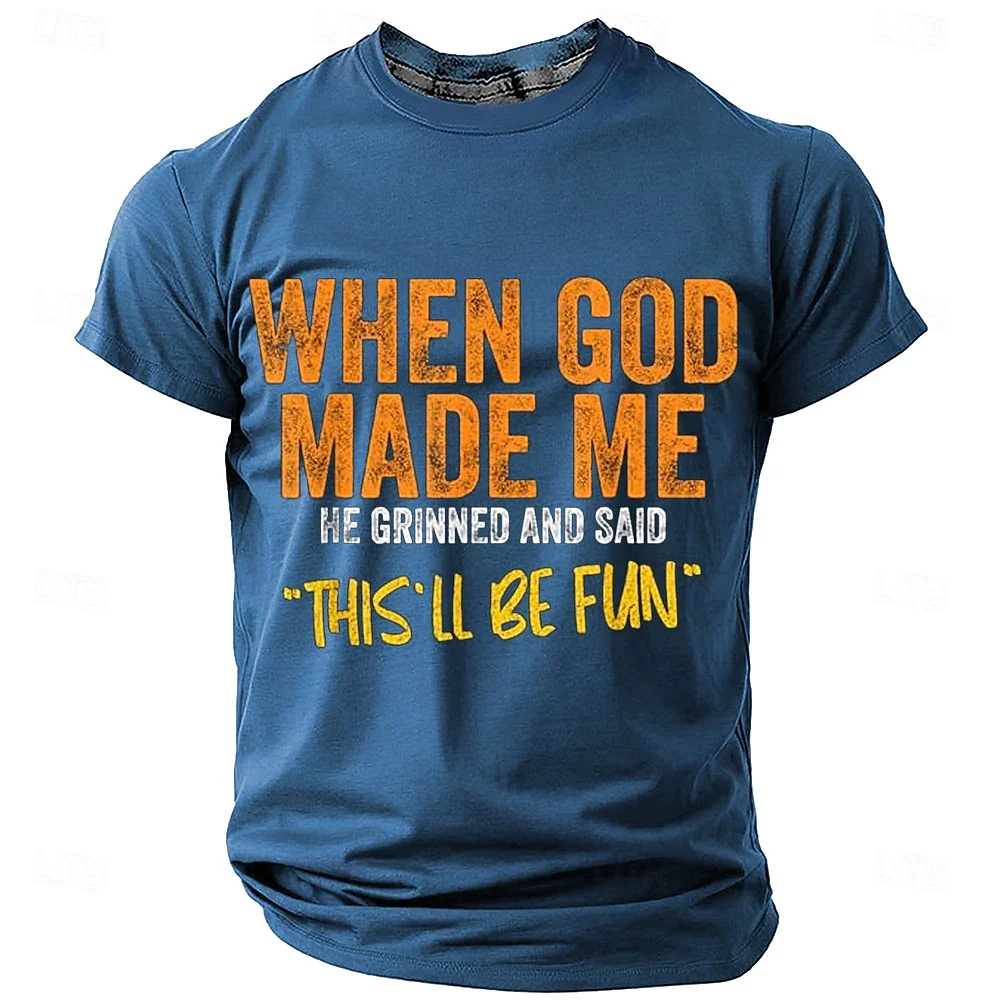 Men's Funny 3D Print Short Sleeve T-Shirt – Casual Streetwear, S-4XL