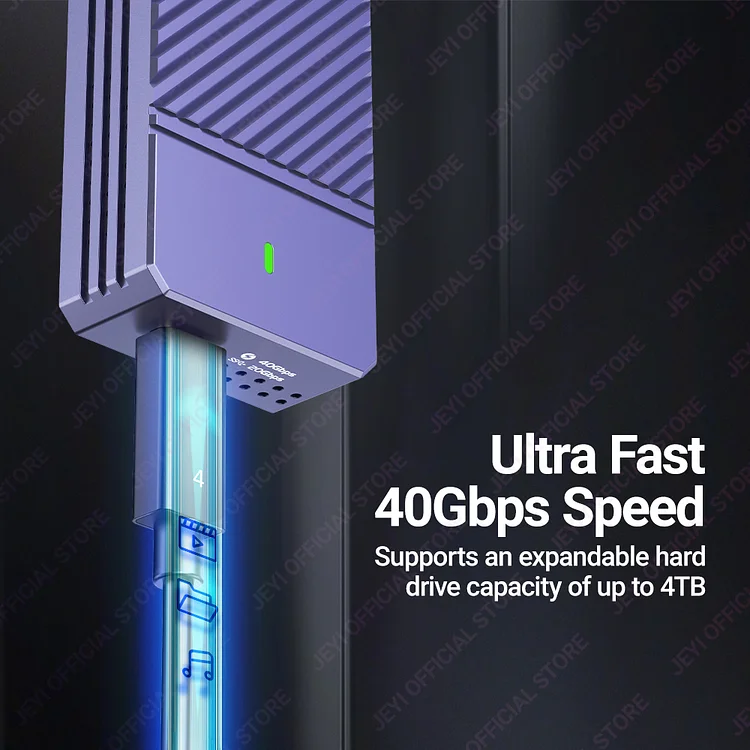 JEYI 40Gbps USB 4.0 M.2 NVMe SSD Enclosure - Thumbnail 5