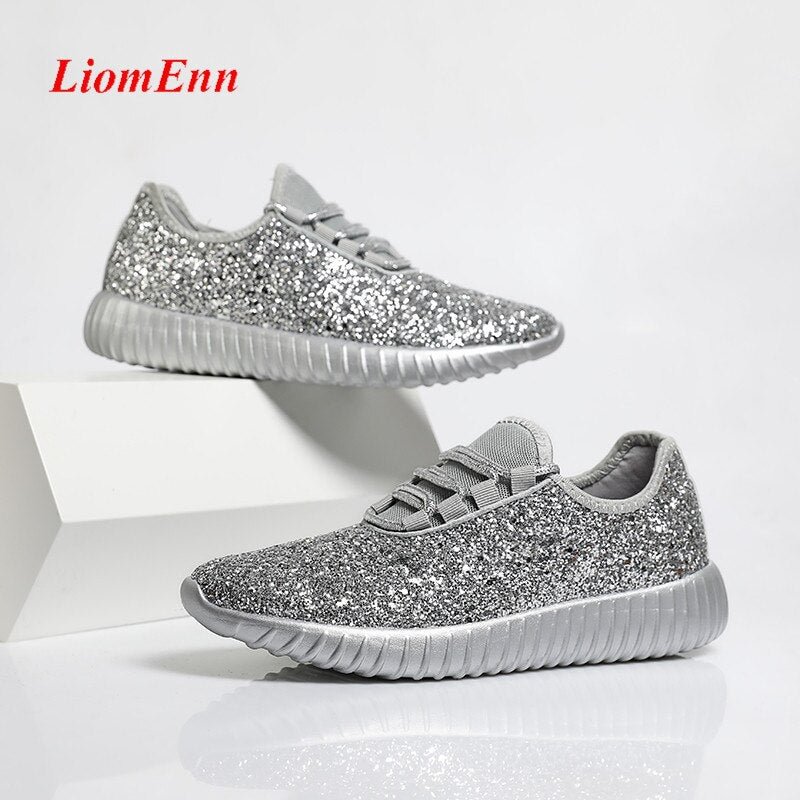 Summer Shoes for Women Glitter Luxury Sneakers Women's Running Sport Shoes Red Silver Pink Black Tennis Vulcanize Shoes basket