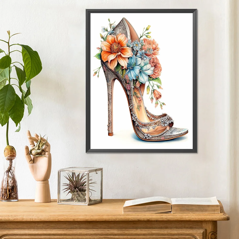 Diamond Painting - Full Round Drill - Flower High Heels(Canvas|30*40cm)