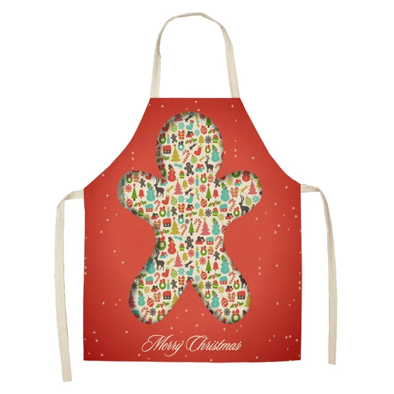 Linen Merry Christmas Apron Christmas Decorations for Home Kitchen Accessories Natal Navidad 2020 New Year Christmas Gifts