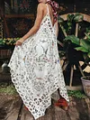 Irregular Clipping Hollow Sleeveless Maxi Dress