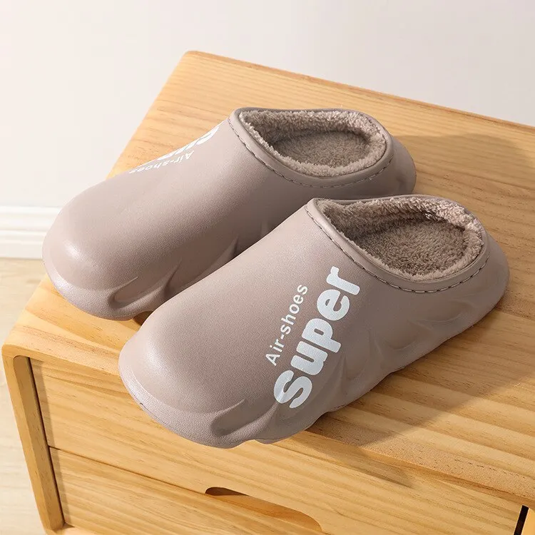 New Winter Fashion Slippers Warm Women Shoes Waterproof Couples Non-Slip Plush Cotton Indoor Outdoor Home Autumn Spring Shoes