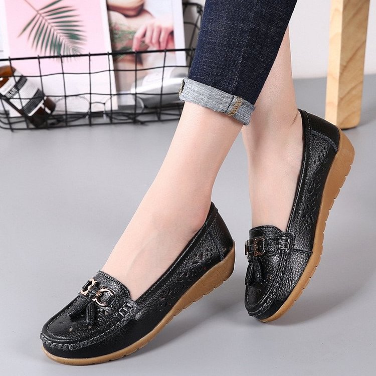 Women's hollow soft leather breathable moccasins sandals 2022