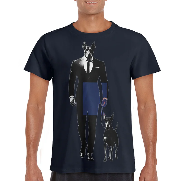 Blue Shirt Doberman