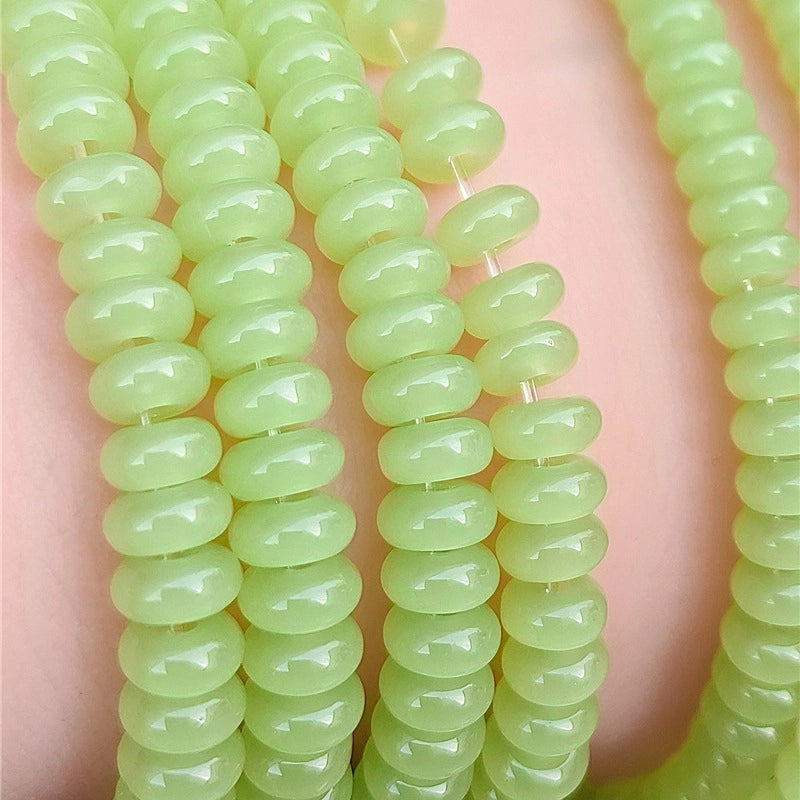 1 String 5*8mm Glass Glass Geometric Solid Color Beaded