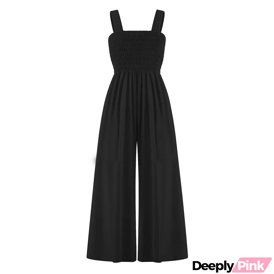 Women Fashion Sexy Sling Loose Wide Leg Jumpsuits