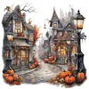 Halloween Pumpkin Street-Full Round Diamond Painting 30*30CM