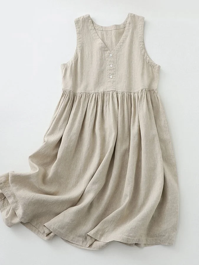 Japanese Style Sleeveless V-Neck 2-Way Dress