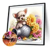 Diamond Painting - Full Round Drill - Dog Vase(Canvas|40*40cm)