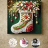 (Pre-Framed)Xmas Sock-Special Shape Diamond Painting Kit(25x25cm)