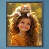 Diamond Painting -DIY Round Drill Cute Pet Girl(40x50cm)