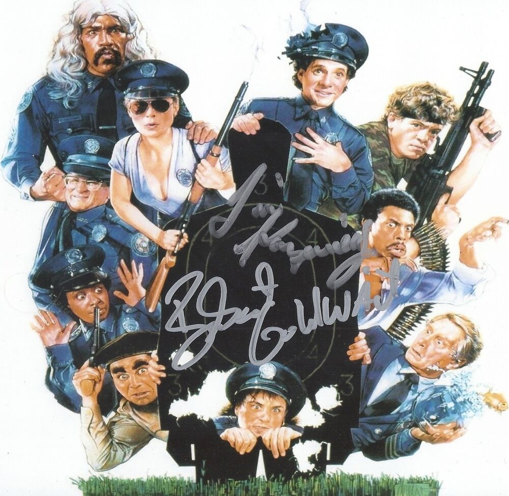 BOBCAT GOLDTHWAIT & TIM KAZURINSKY 'POLICE ACADEMY'  SIGNED 8X10 PICTURE *COA 1