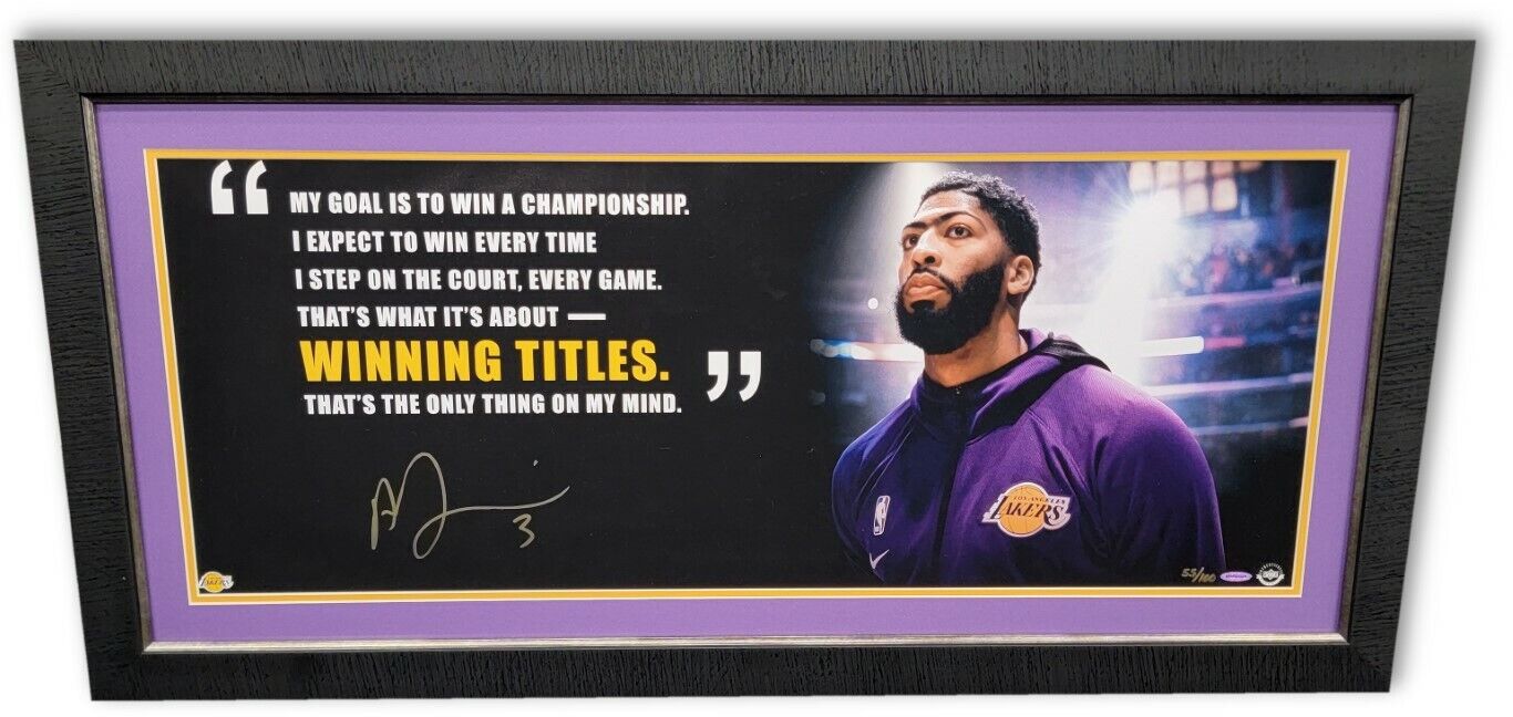 Anthony Davis Signed Autograph 21X42 Photo Poster painting Winning Titles Lakers Framed UDA /100