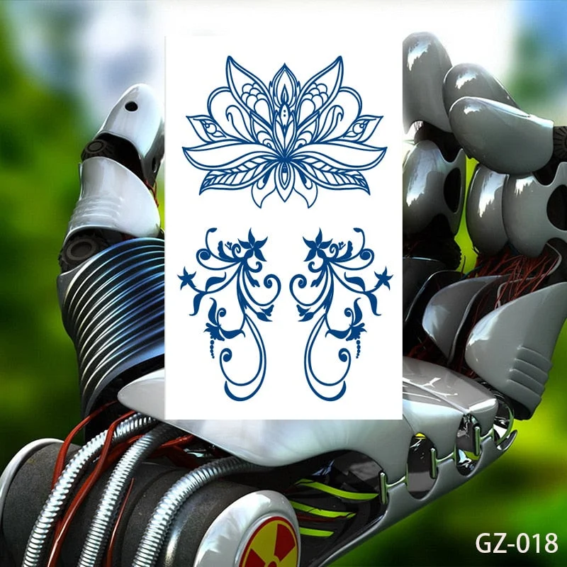 Temporary Waterproof Tattoos Stickers Creative Necklace Flowers Juice Ink Lasting Sexy Girls Arm Neck Waist Buttocks Fake Tatoo