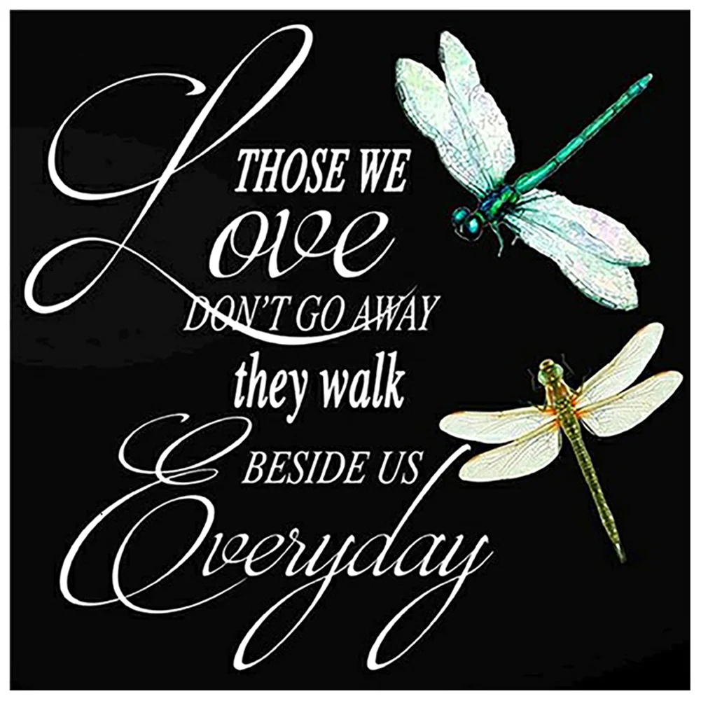 Diamond Painting - Full Round/Square Drill - Dragonfly Saying(30*30 - 50*50cm)