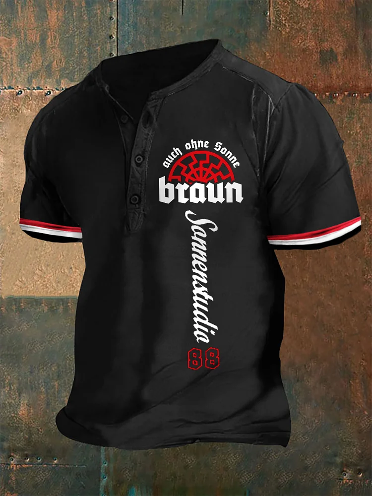 Männer Auch ohne Sonne Braun  bedrucktes Kurzarm-T-Shirt