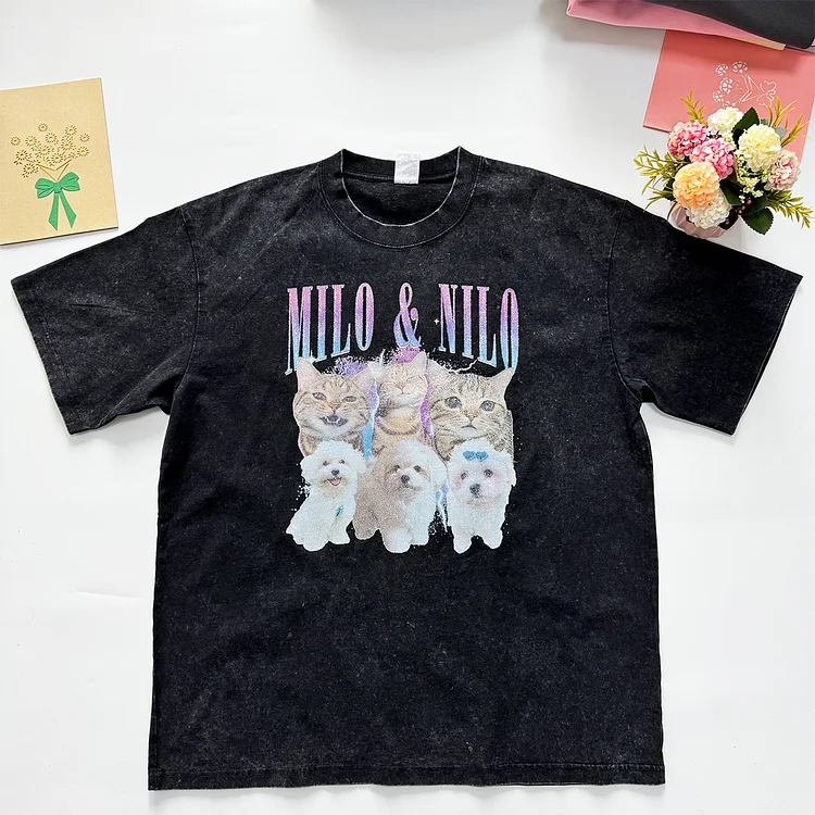 Custom Photo Glitter Printed Vintage 90s Graphic Tee Sweatshirt Hoodie