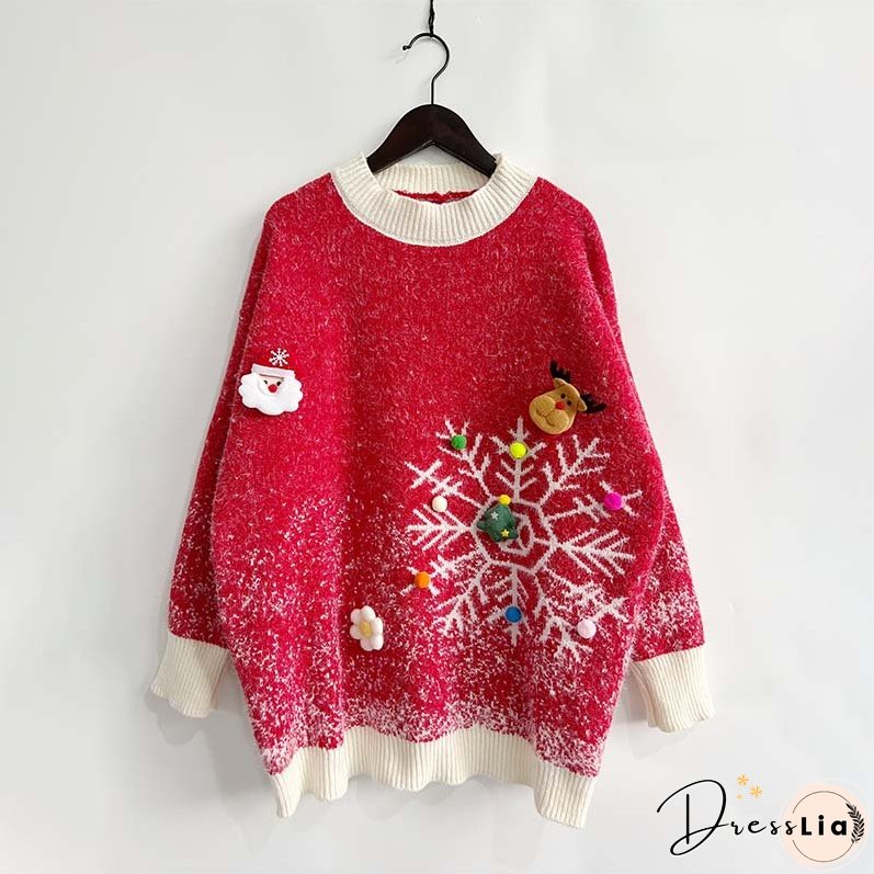 Two Piece Christmas Sweater and Scarf Set