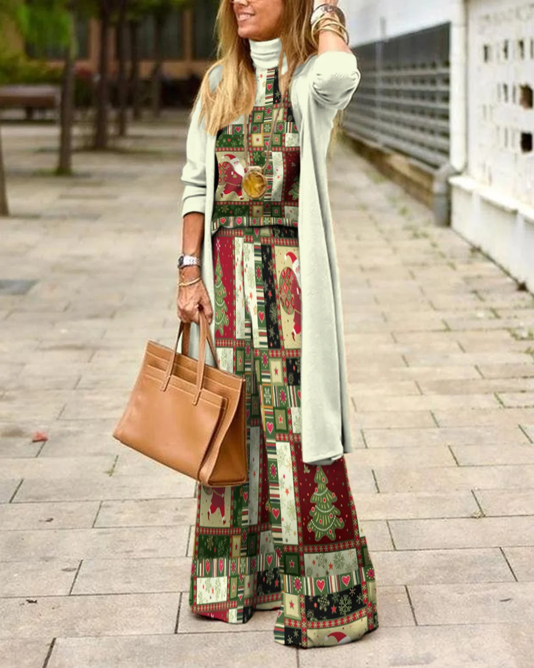Herringbone Sweater Three-Piece Suit 7a3b